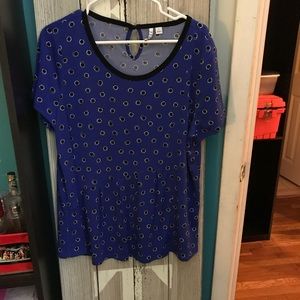 Royal blue peplum style top